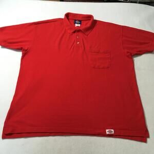 Dickies Red Polo Shirt Mens Short Sleeve Collared Workwear Golf Size 2XL